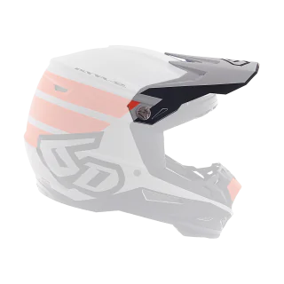 6D Helmklep ATR-2 Stripe - Oranje / Wit
