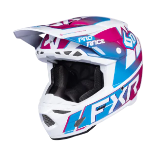6D Kinder Crosshelm ATR-3Y FXR - Blue Razz / Wit