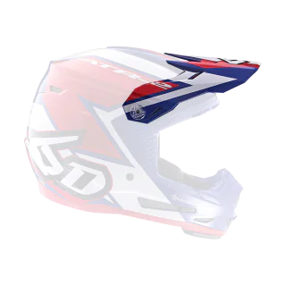 6D Kinder Helmklep ATR-2Y Strike - Rood / Wit / Blauw