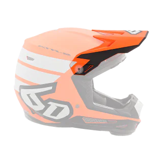 6D Kinder Helmklep ATR-2Y Stripe - Oranje / Wit