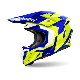 Airoh Crosshelm Twist 3 Dizzy - Glans Blauw / Geel