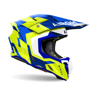 Airoh Crosshelm Twist 3 Dizzy - Glans Blauw / Geel