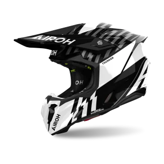 Airoh Crosshelm Twist 3 Thunder - Glans Zwart / Wit