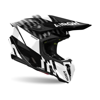 Airoh Crosshelm Twist 3 Thunder - Glans Zwart / Wit