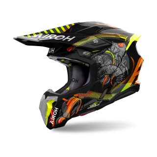 Airoh Crosshelm Twist 3 Toxic - Glans Zwart / Geel