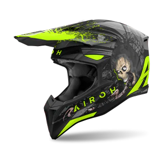 Airoh Crosshelm Wraap Darkness - Mat Fluo Geel / Zwart