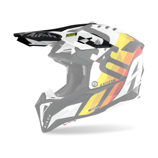 Airoh Helmklep Aviator 3 Rainbow - Glans Wit / Zwart / Geel
