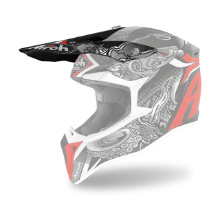 Airoh Helmklep Wraap Octopus - Mat Rood / Grijs
