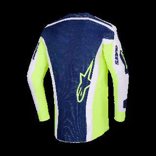 Alpinestars Cross Shirt 2026 Racer Air Riway - Licht Grijs / Fluo Geel / Blauw