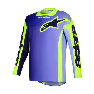 Alpinestars Cross Shirt 2026 Racer Portl - Paars / Fluo Geel