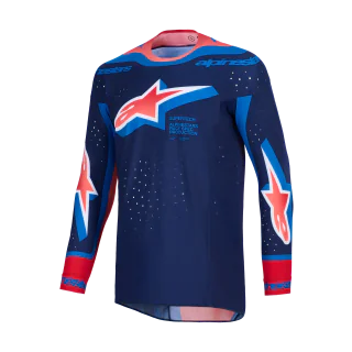 Alpinestars Cross Shirt 2026 Supertech Vista - Donker Navy / Hot Coral / Cobalt