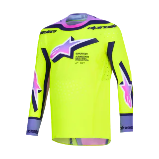 Alpinestars Cross Shirt 2026 Supertech Vista - Geel / Paars / Zwart