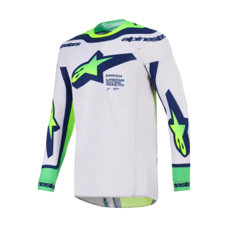 Alpinestars Crosskleding 2026 Supertech Vista - Licht Grijs / Fluo Geel / Blauw