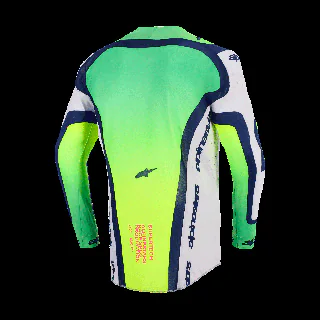 Alpinestars Cross Shirt 2026 Supertech Vista - Licht Grijs / Fluo Geel / Blauw