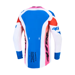 Alpinestars Cross Shirt 2027 Supertech Dyna - Wit / Blithe Blauw / Zwart / Paars