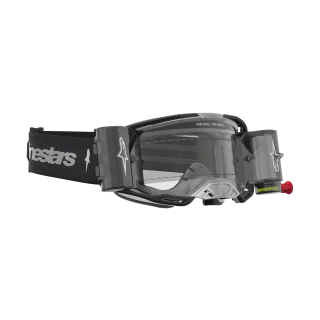Alpinestars Crossbril Roll-Off Vision 8 Amber - Zwart / Zilver - Clear Lens