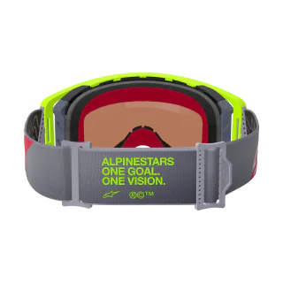 Alpinestars Crossbril Supertech Corp - Fluo Geel / Rood - Spiegel Zilver Lens