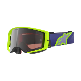 Alpinestars Crossbril Supertech Corp - Paars / Fluo Geel - Spiegel Zilver Lens