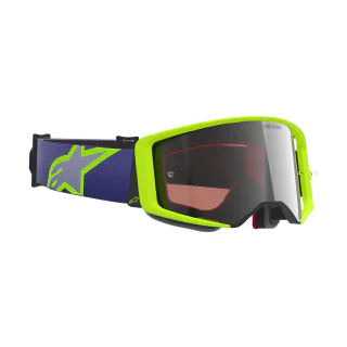Alpinestars Crossbril Supertech Corp - Paars / Fluo Geel - Spiegel Zilver Lens