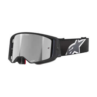 Alpinestars Crossbril Supertech Corp - Zwart / Grijs - Spiegel Zilver Lens