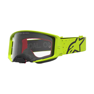 Alpinestars Crossbril Supertech Vesta - Fluo Geel / Zwart - Clear Lens