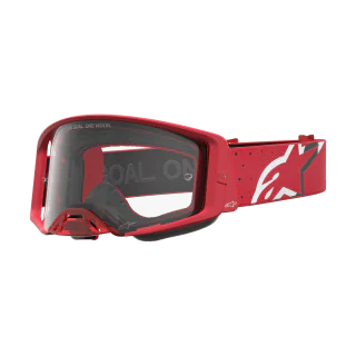 Alpinestars Crossbril Supertech Vesta - Fluo Rood / Chrome - Clear Lens