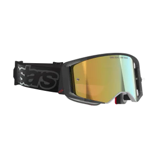 Alpinestars Crossbril Supertech Vista - Zwart - Spiegel Goud Lens