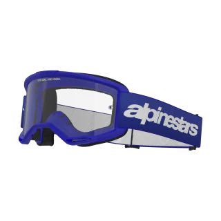 Alpinestars Crossbril Vision 3 Wordmark - Blauw - Clear Lens