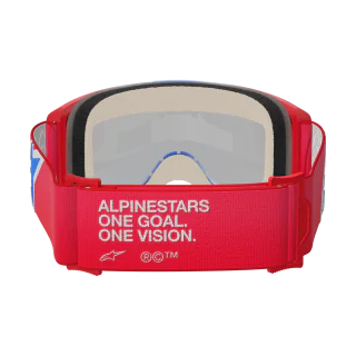 Alpinestars Crossbril Vision 5 Corp - Rood / Wit / Blauw - Spiegel Blauw Lens