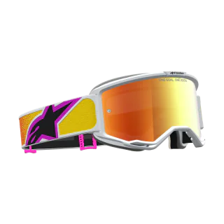 Alpinestars Crossbril Vision 5 Drag - Oranje / Rood - Spiegel Rood Lens