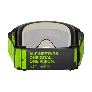 Alpinestars Crossbril Vision 5 Hollow - Charcoal / Fluo Geel - Spiegel Zilver Lens