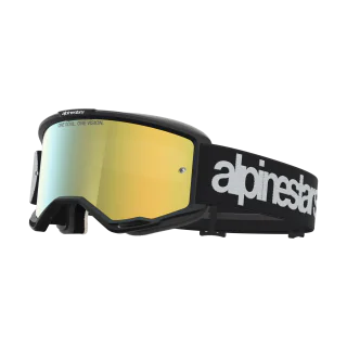 Alpinestars Crossbril Vision 5 Hone - Zwart / Wit - Spiegel Goud Lens
