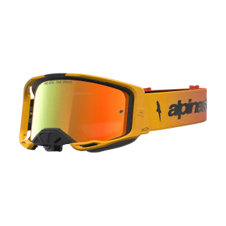 Alpinestars Crossbril Vision 8 Amber - Fire Rood / Zwart - Spiegel Rood Lens