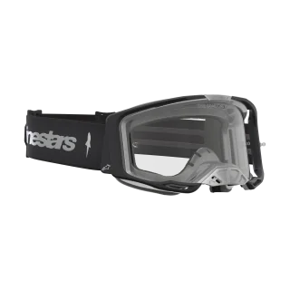 Alpinestars Crossbril Vision 8 Amber - Zwart / Zilver - Clear Lens