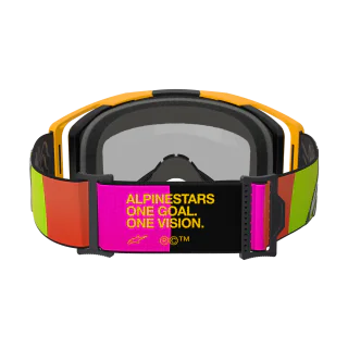 Alpinestars Crossbril Vision 8 Corp - Geel / Roze - Spiegel Rood Lens