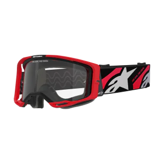 Alpinestars Crossbril Vision 8 Luar - Rood / Zwart - Clear Lens