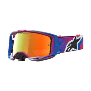 Alpinestars Crossbril Vision 8 Maven - Fire Rood / Zwart - Spiegel Rood Lens