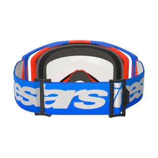 Alpinestars Crossbril Vision 8 Wordmark - Blauw / Oranje - Dual Vented Clear Lens