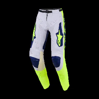 Alpinestars Crossbroek 2026 Racer Air Riway - Licht Grijs / Fluo Geel / Blauw