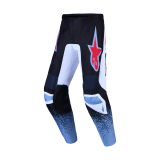 Alpinestars Crossbroek 2027 Fluid Drag - Zwart / Wit / Licht Blauw / Fluo Rood