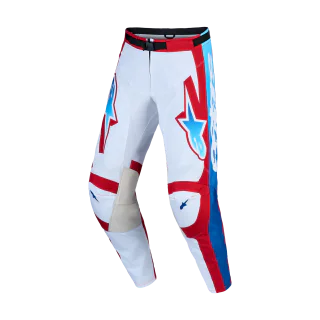 Alpinestars Crossbroek 2027 Racer Hunt - Wit / Fire Rood / Ucla Blauw