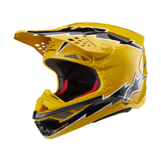 Alpinestars Crosshelm S-M10 Ampress - Glans Zwart / Geel