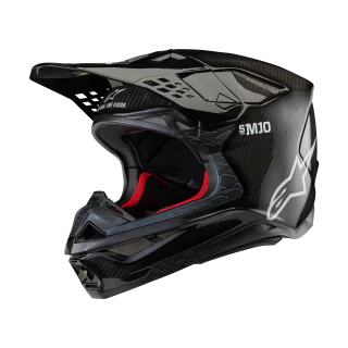 Alpinestars Crosshelm S-M10 Solid - Glans Zwart / Carbon