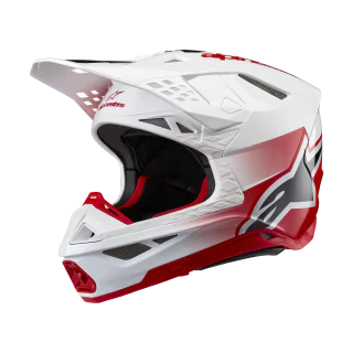 Alpinestars Crosshelm S-M10 Unite - Glans Rood / Wit