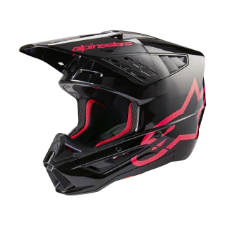 Alpinestars Crosshelm S-M5 Corp - Glans Zwart / Diva Pink