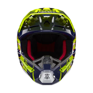 Alpinestars Crosshelm S-M5 Rash - Glans Donker Navy / Fluo Geel