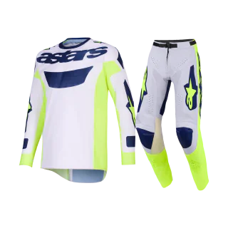 Alpinestars Crosskleding 2026 Racer Air Riway - Licht Grijs / Fluo Geel / Blauw
