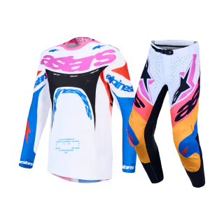 Alpinestars Crosskleding 2027 Supertech Dyna - Wit / Blithe Blauw / Zwart / Paars