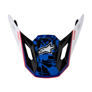 Alpinestars Helmklep S-M7 Blaster - Glans Wit / Blauw / Rood