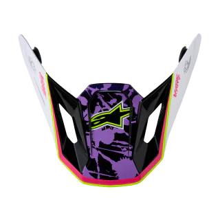 Alpinestars Helmklep S-M7 Blaster - Glans Zwart / Grijs / Wit / Fluo Geel
